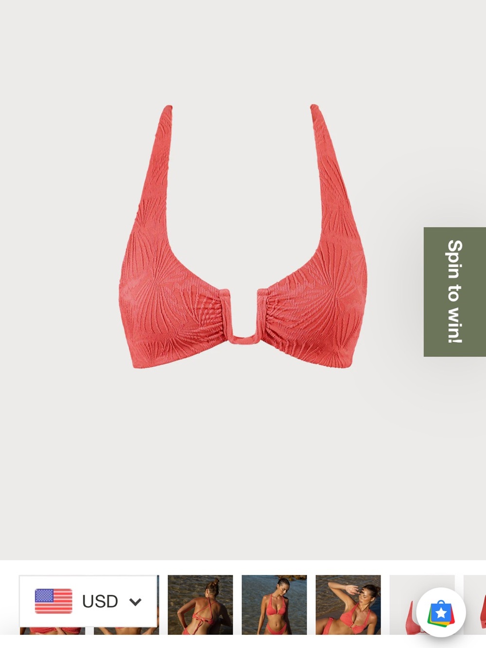 Berlook Jacquard U-Ring Cross Back Bikini Top & Bottom